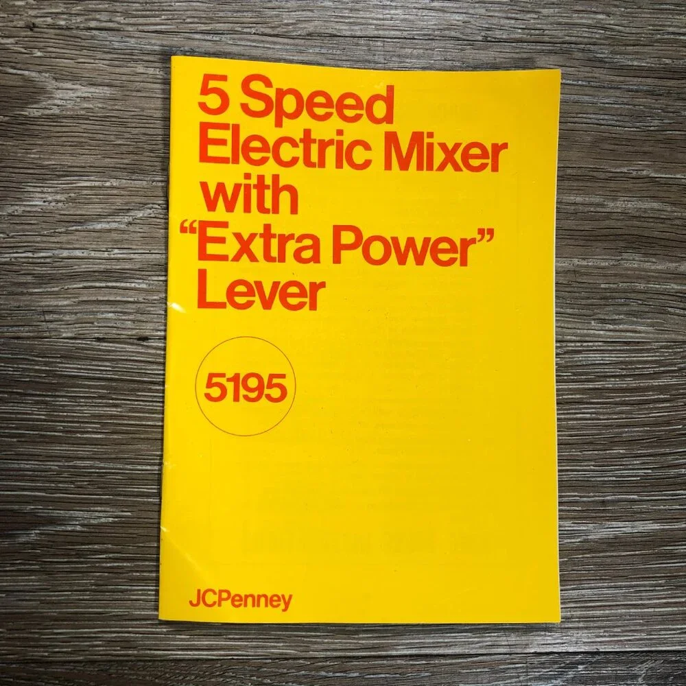 JC Penney 5 Speed Brown Electric Mixer 5195 with Beater Power Cord Manual Tested